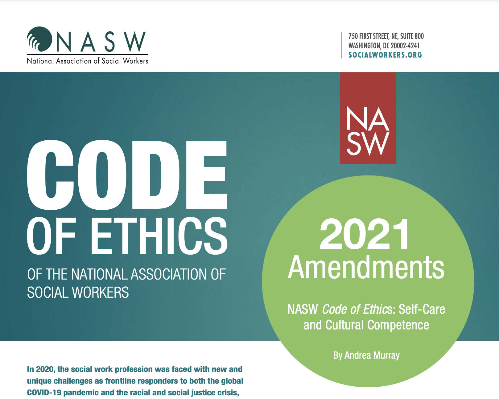 NASW Code of Ethics Updates ASWB Exam Agents of Change Social Work