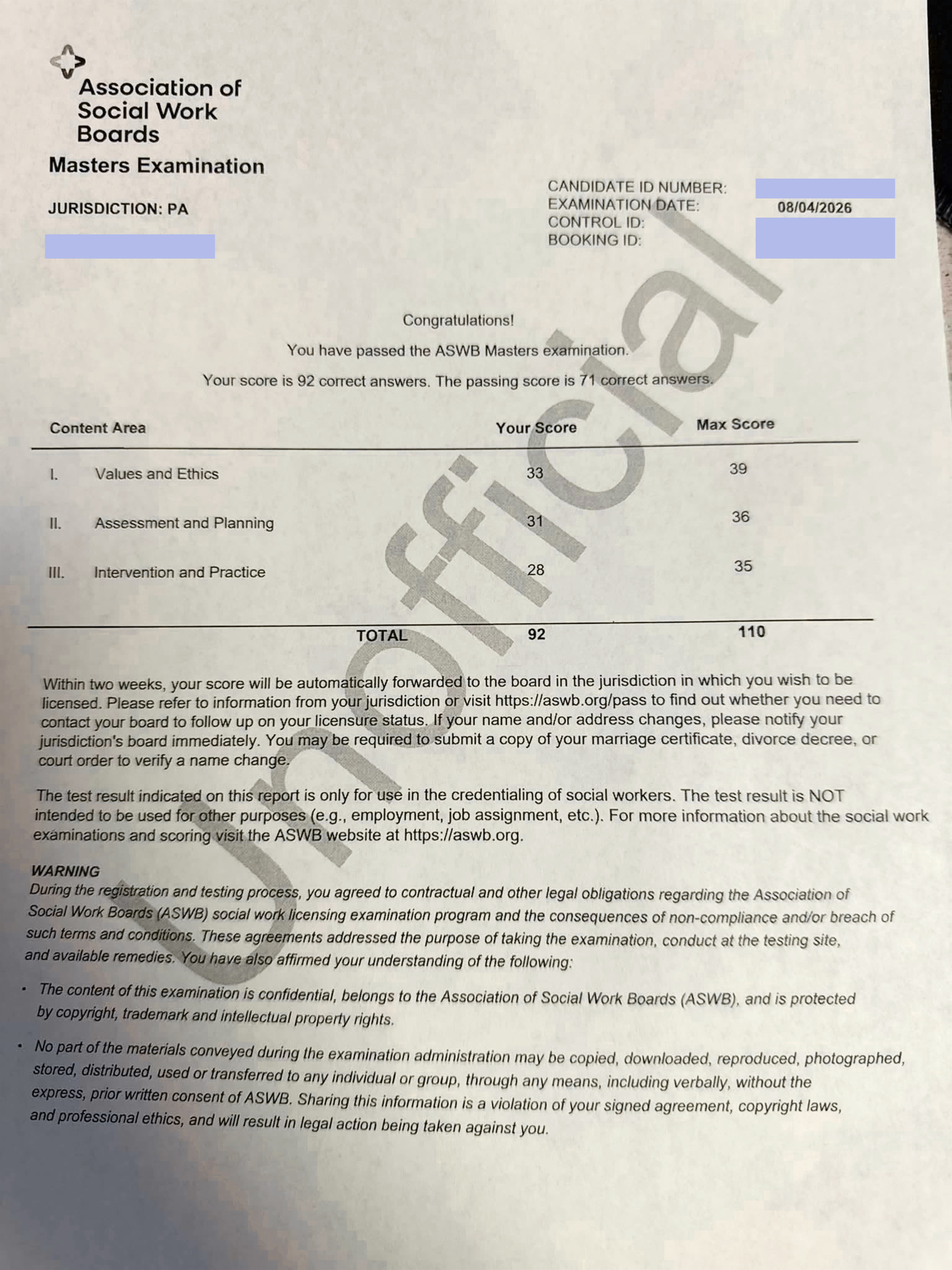 Passed ASWB Exam