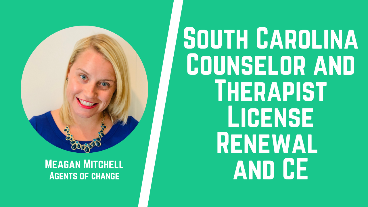 South Carolina Counselor and Therapist License Renewal and CE