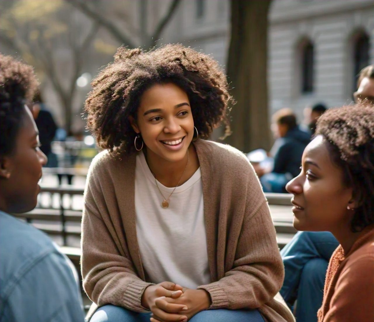 A casual counselor meeting with the community in New York.