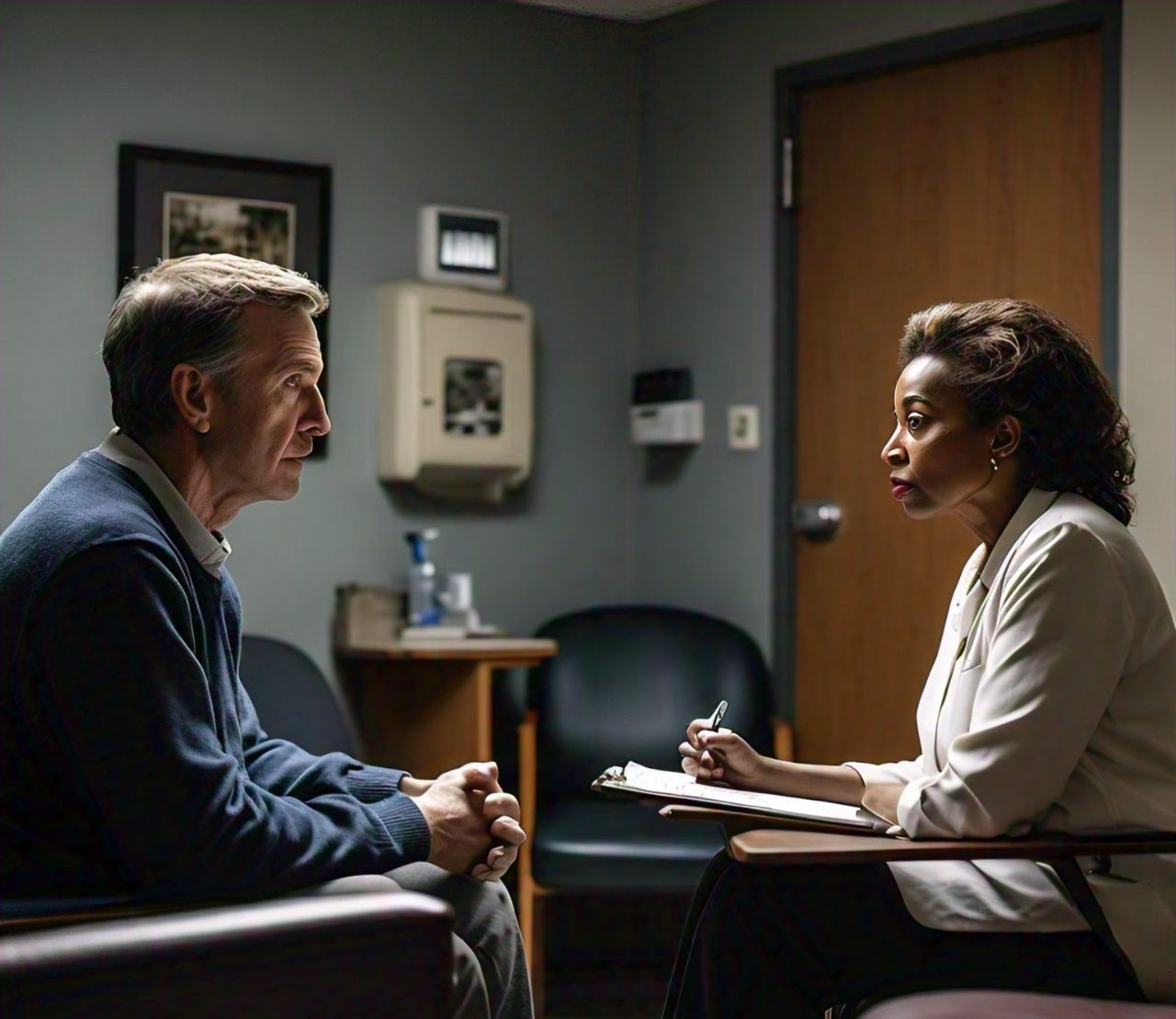 Counselor working in a hospital setting