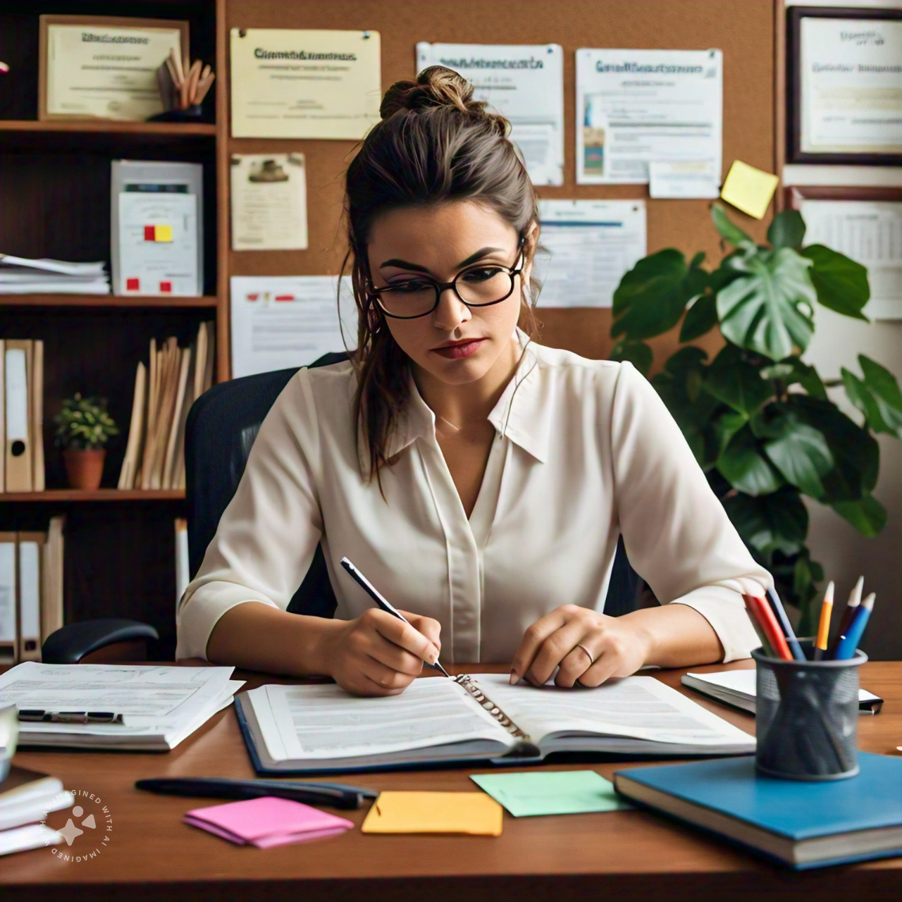 a counselor thoughtfully considering different specializations