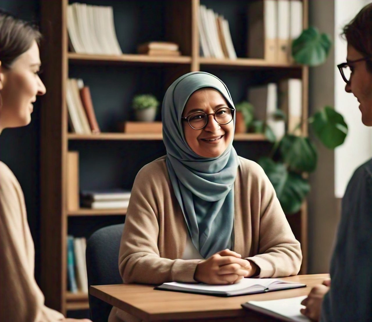 An open-minded therapist working with diverse clients