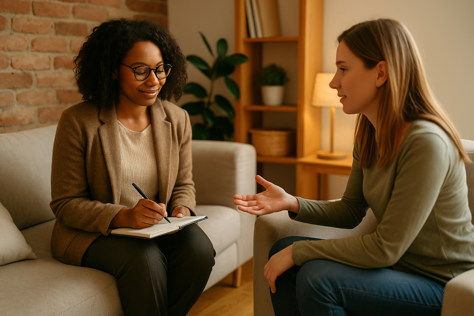 a more relaxed couch environment for a therapist and client