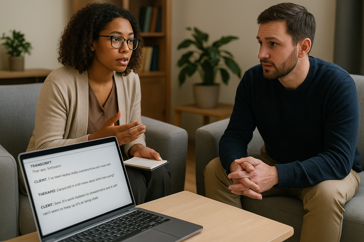 transcribing a conversation with a therapist