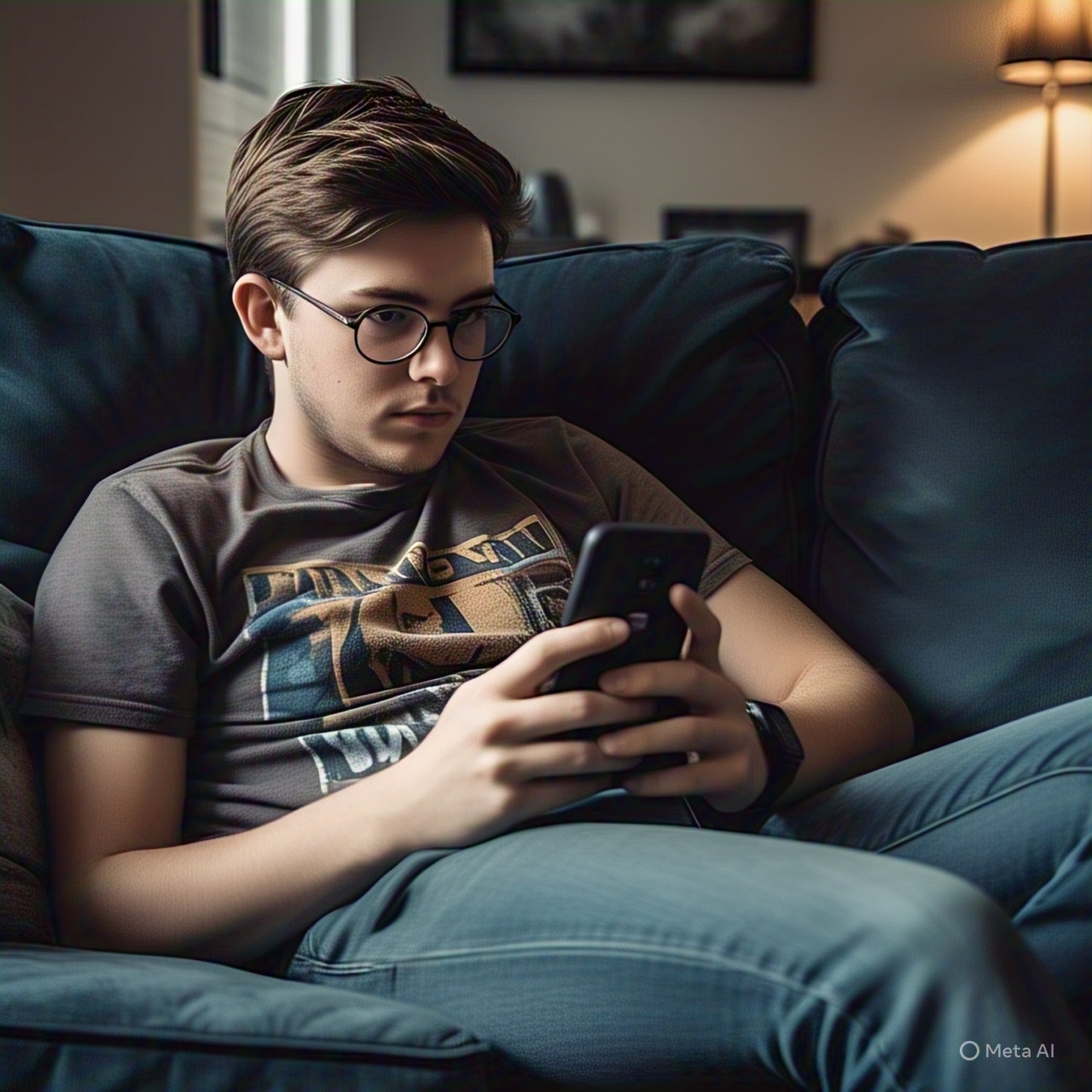 20 something man using phone for therapy