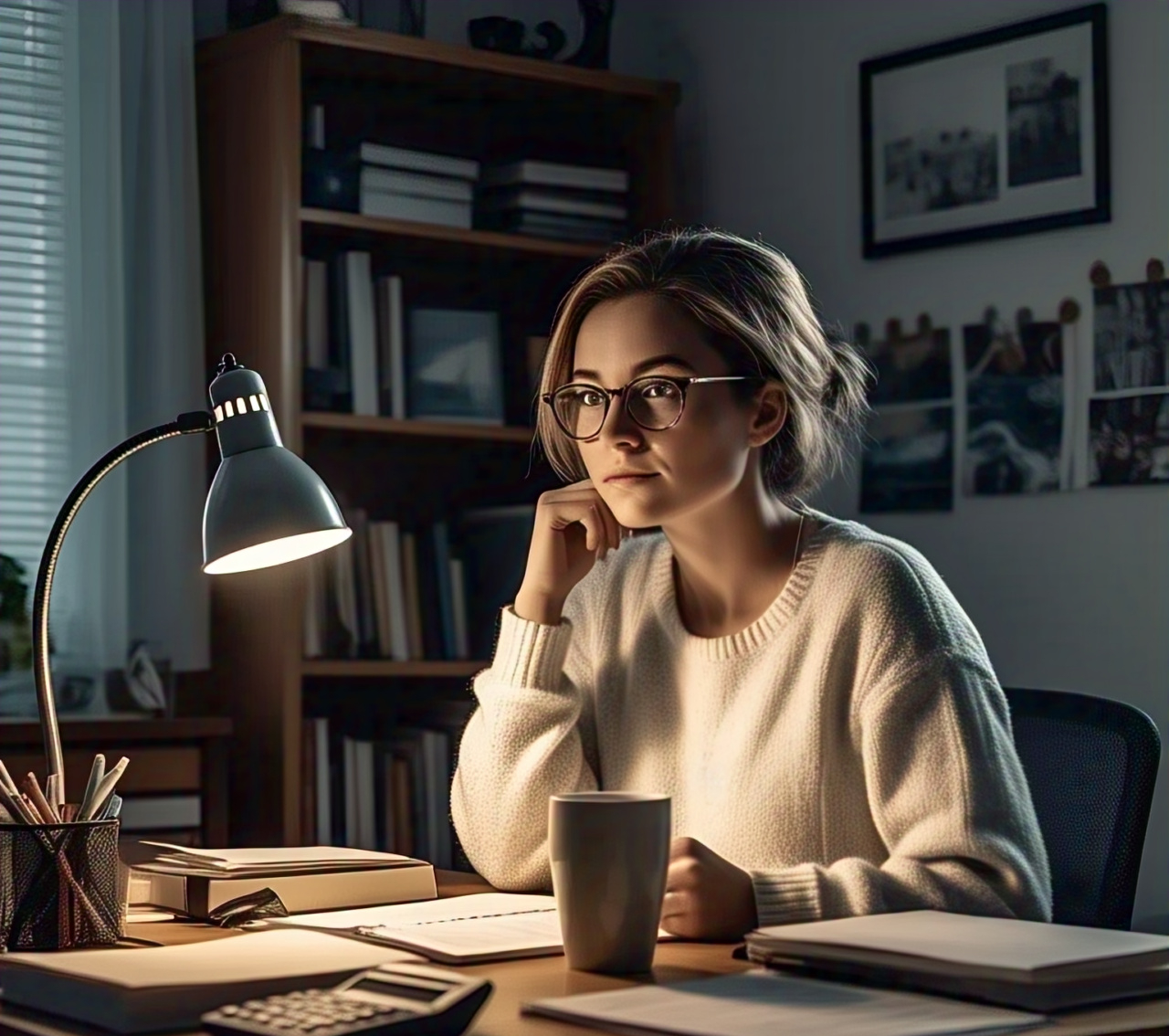 A social worker thinking about when to start studying for an exam