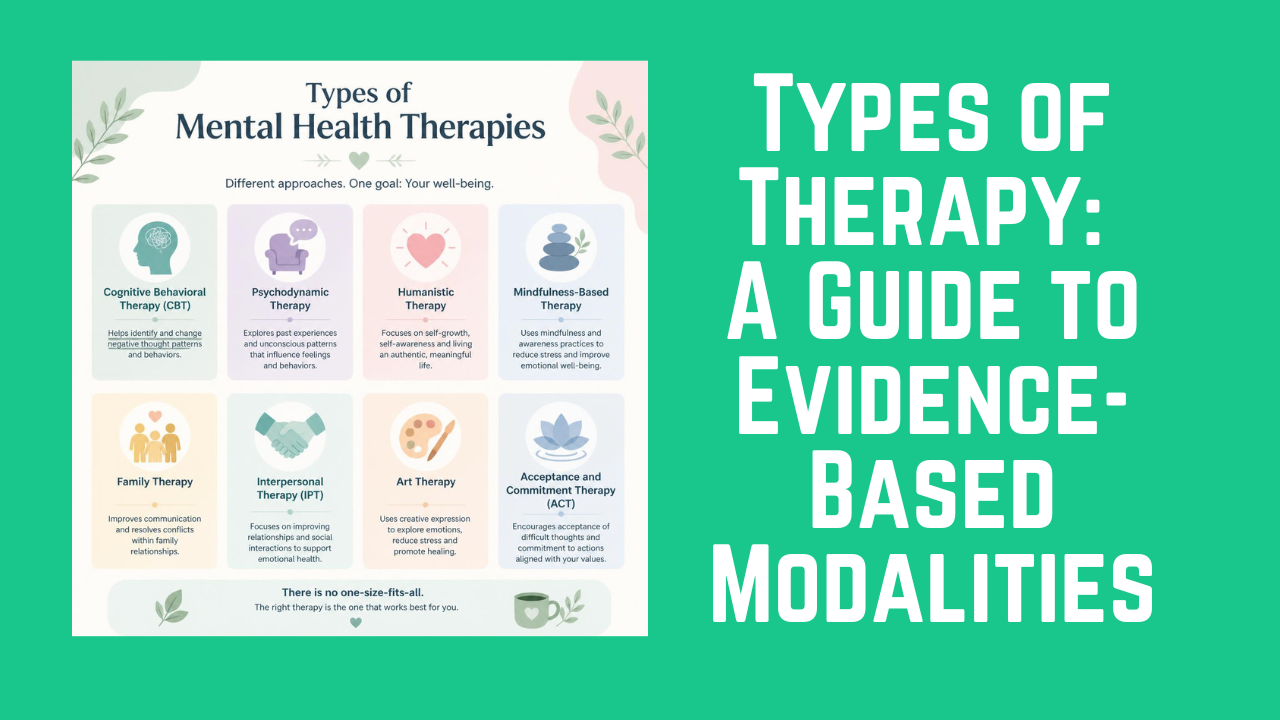 Types of Therapy A Guide to Evidence-Based Modalities for Mental Health Professionals Types of Therapy A Guide to Evidence-Based Modalities for Mental Health Professionals